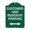 Signmission Reserved Parking Customer and Visitor Parking Bidirectional Arrow, Green & White, GW-1824-23054 A-DES-GW-1824-23054 - alternate 1